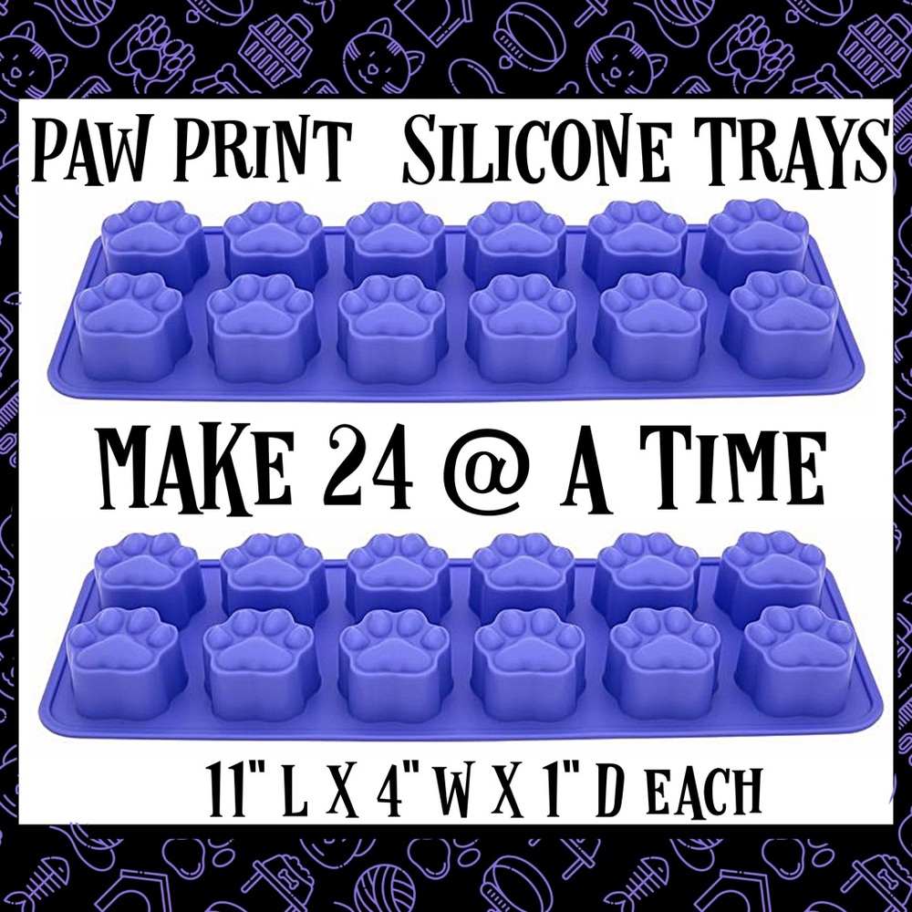 Set of 2 Paw Print Silicone Trays Ice Candy NWOT